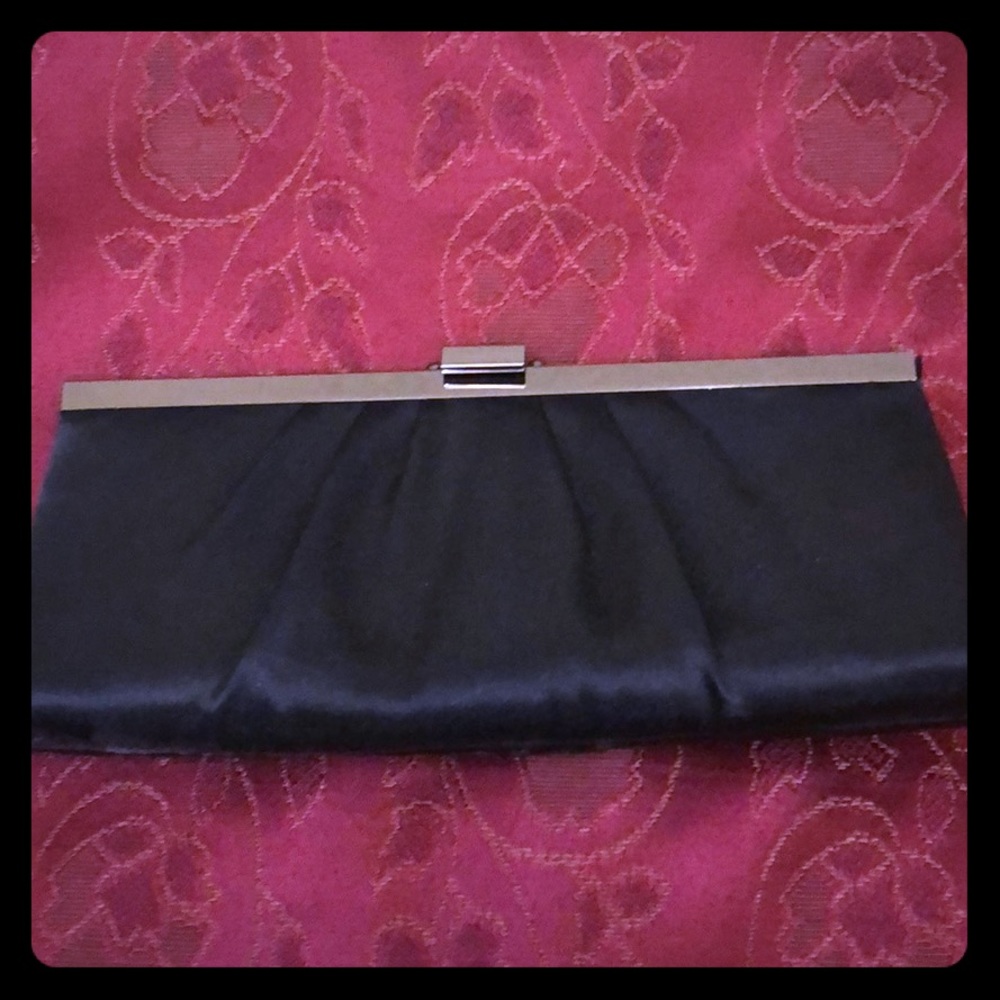 Black Satin Evening Clutch